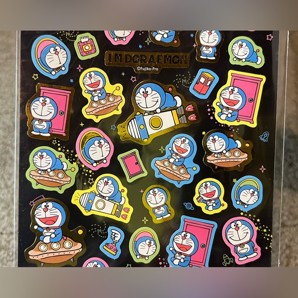 I’m Doraemon Gold Foil Large Sticker Sheet Japan Exclusive Kawaii Anime Gadget - Picture 5 of 9